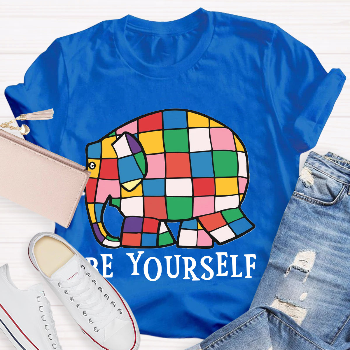 Be Yourself World Book Day Rainbow Elephant T-Shirt