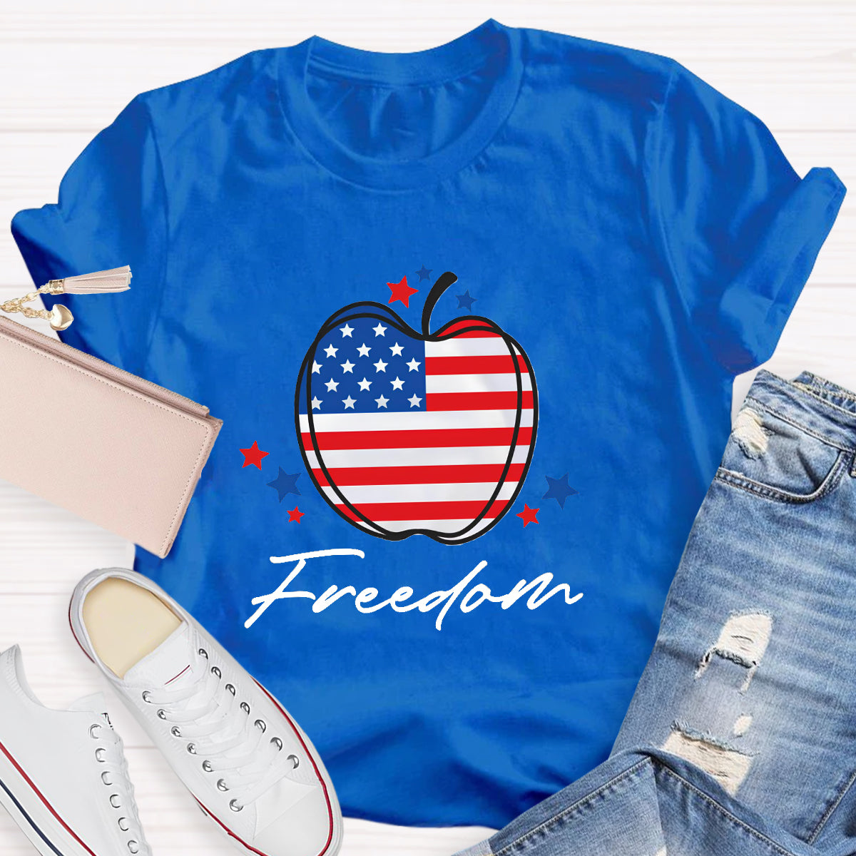 Freedom Apple Teacher T-Shirt