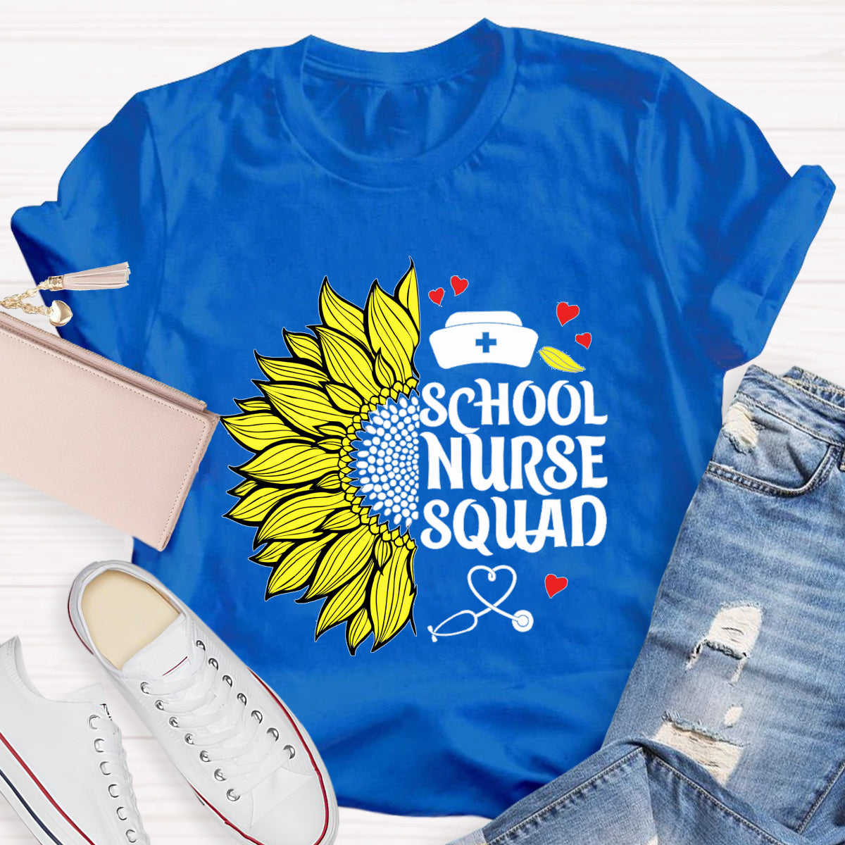 School Nurse Squad Sunflower T-Shirt