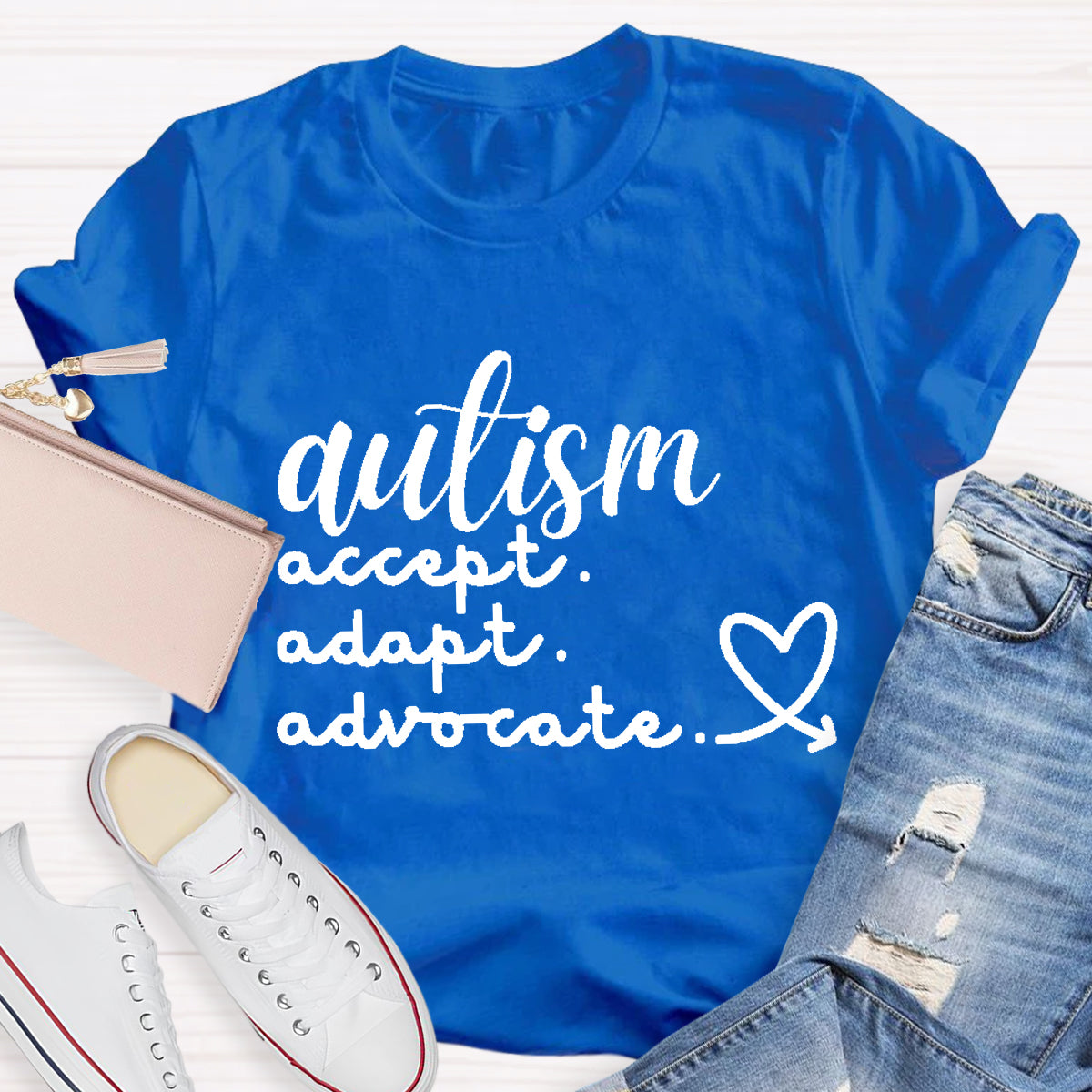 Autism Accept  Adapt Advocate Teacher T-Shirt