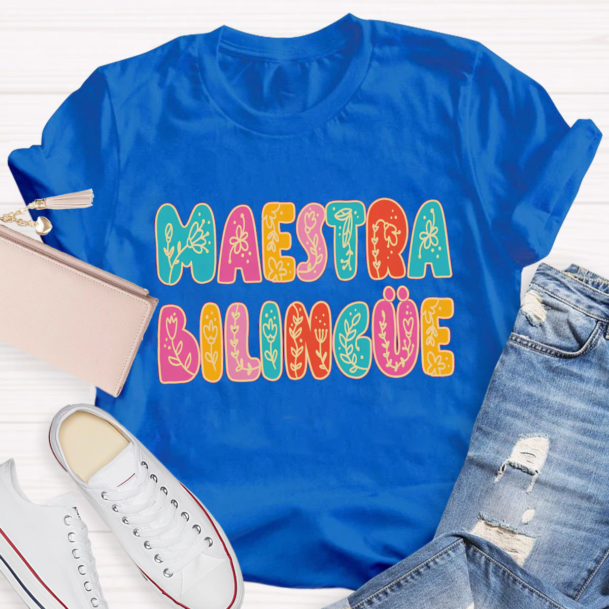 Maestra Flower Teacher T-Shirt