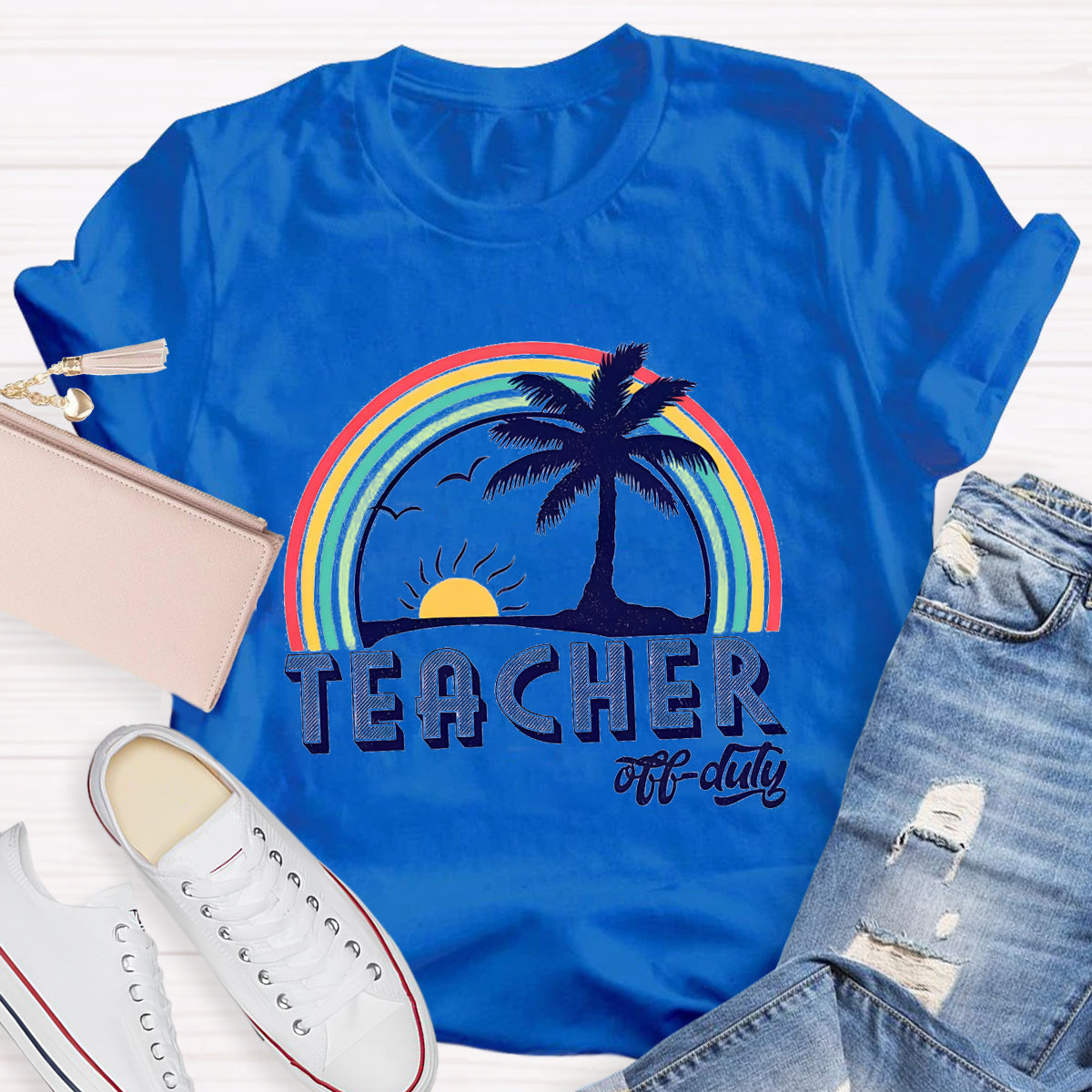 Teacher Of Duty Rainbow Sunshine T-Shirt
