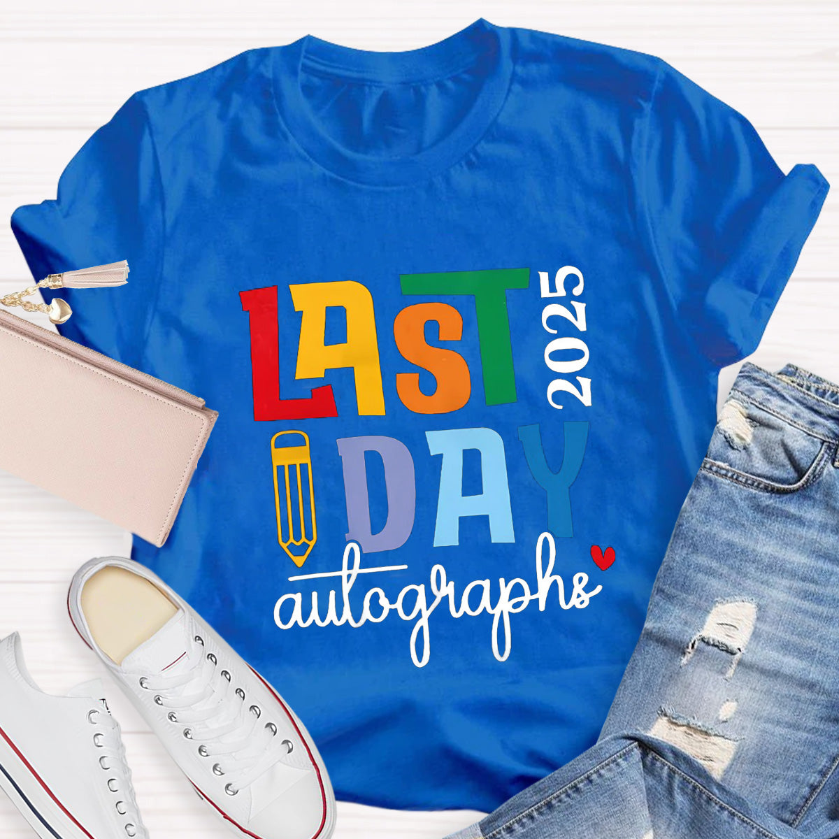 Personalized Year Last Day Pencil  Teacher T-Shirt