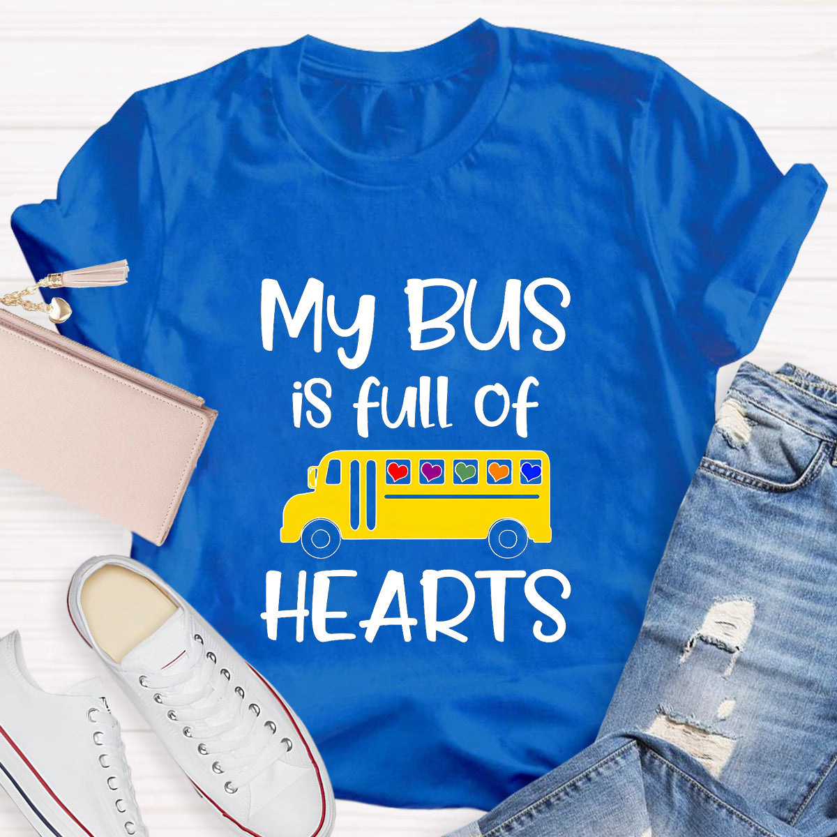 My Bus Is Full Of Hearts Teacher T-Shirt