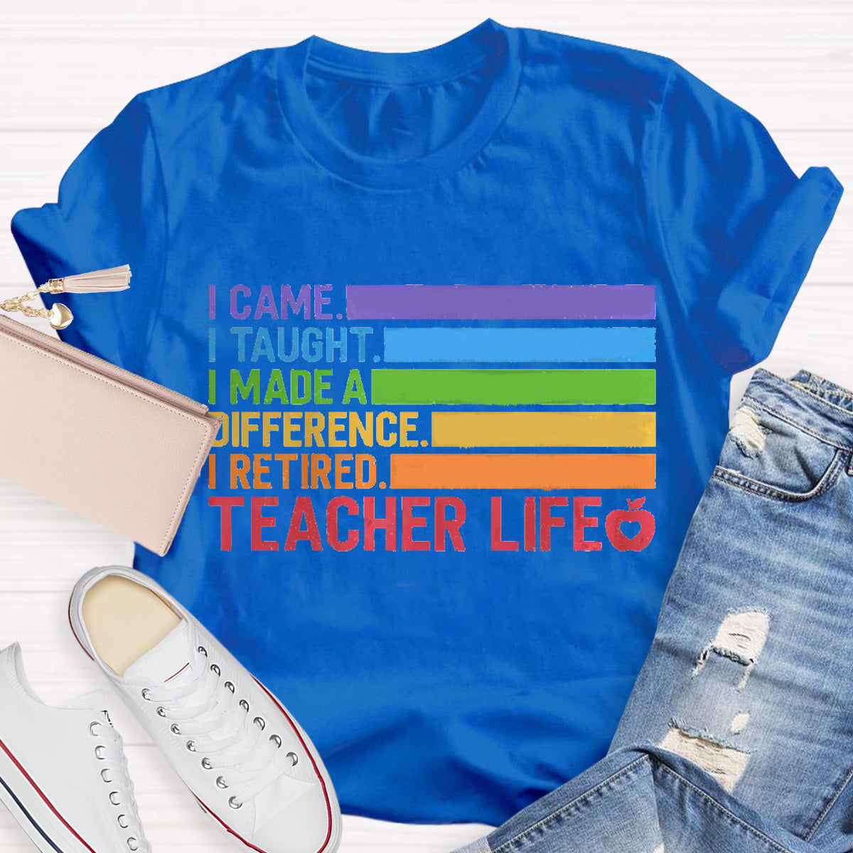 Teacher Life Red  Apple Teacher T-Shirt