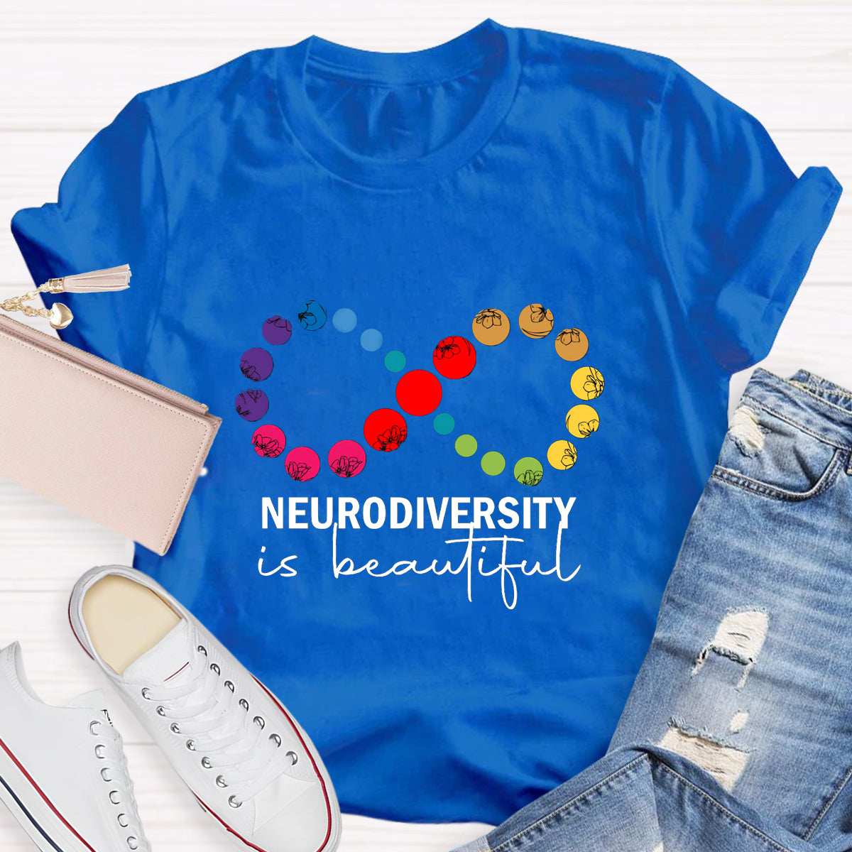 Neurodiversity is Beautiful Infinity Symbol Teacher T-Shirt