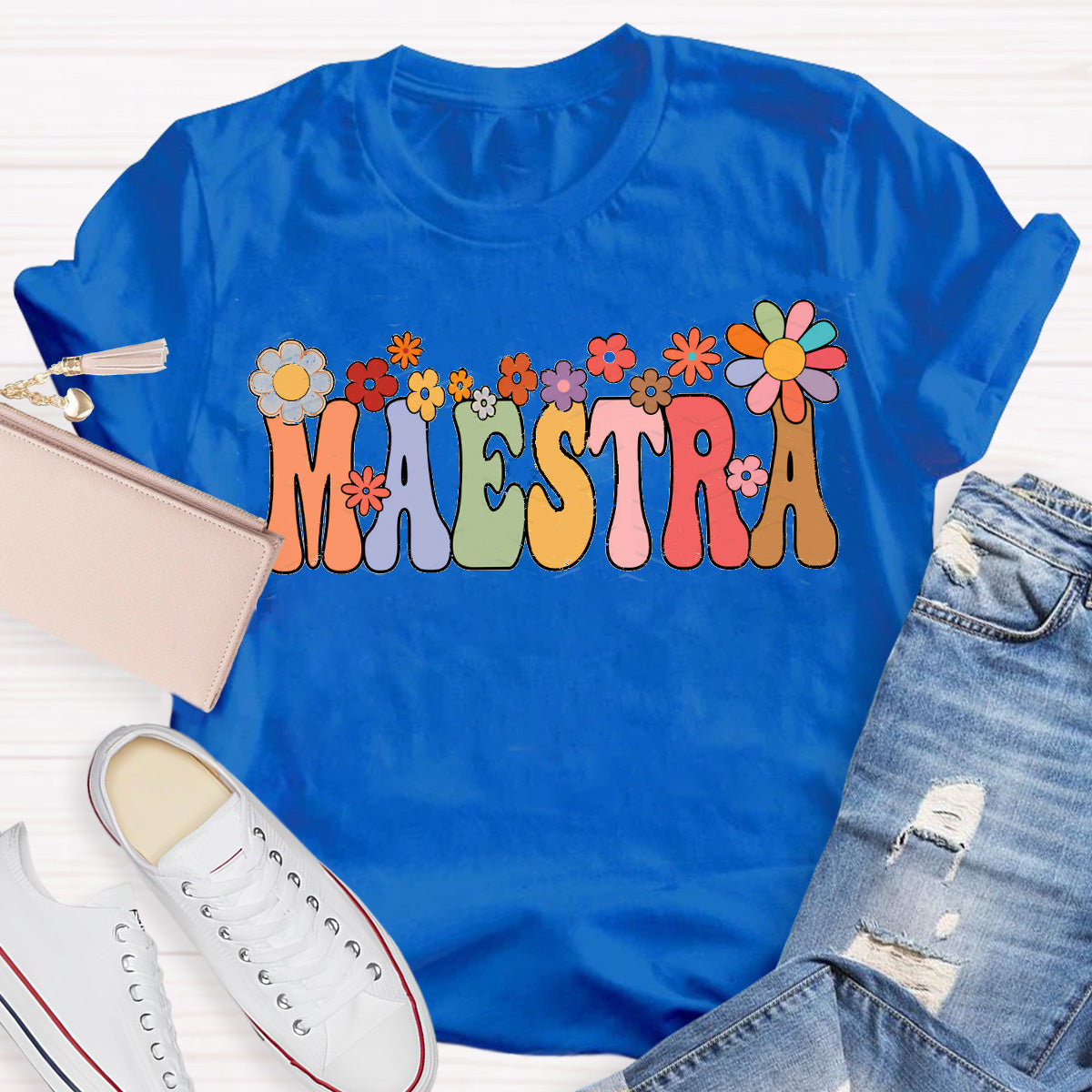 Maestra Flower Teacher T-Shirt