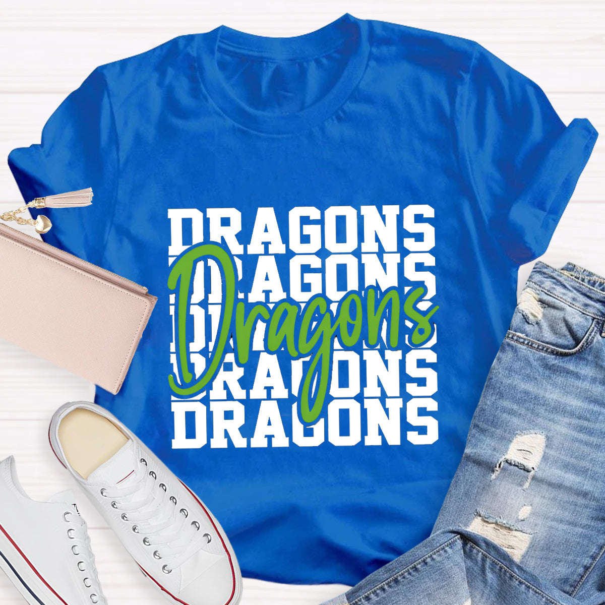 Personalized Mascot Game Day Dragons Teacher T-Shirt