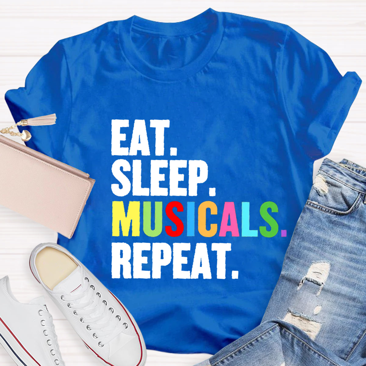 Eat Sleep Musicals Repeat  Teacher T-Shirt