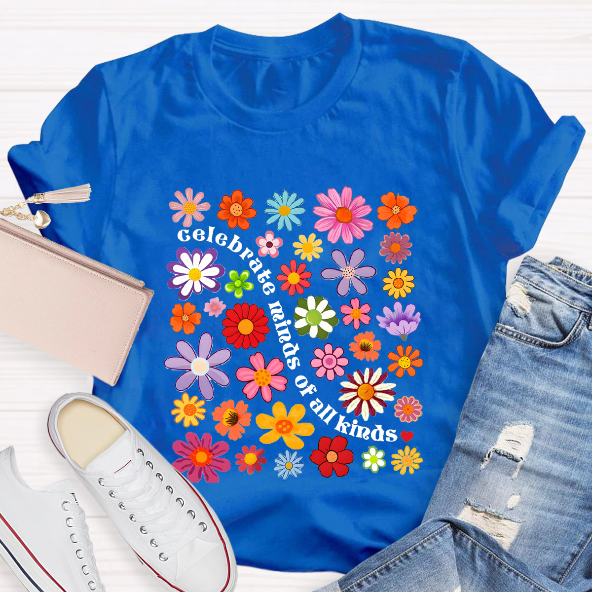 Floral Celebrate Minds of All Kinds T-Shirt
