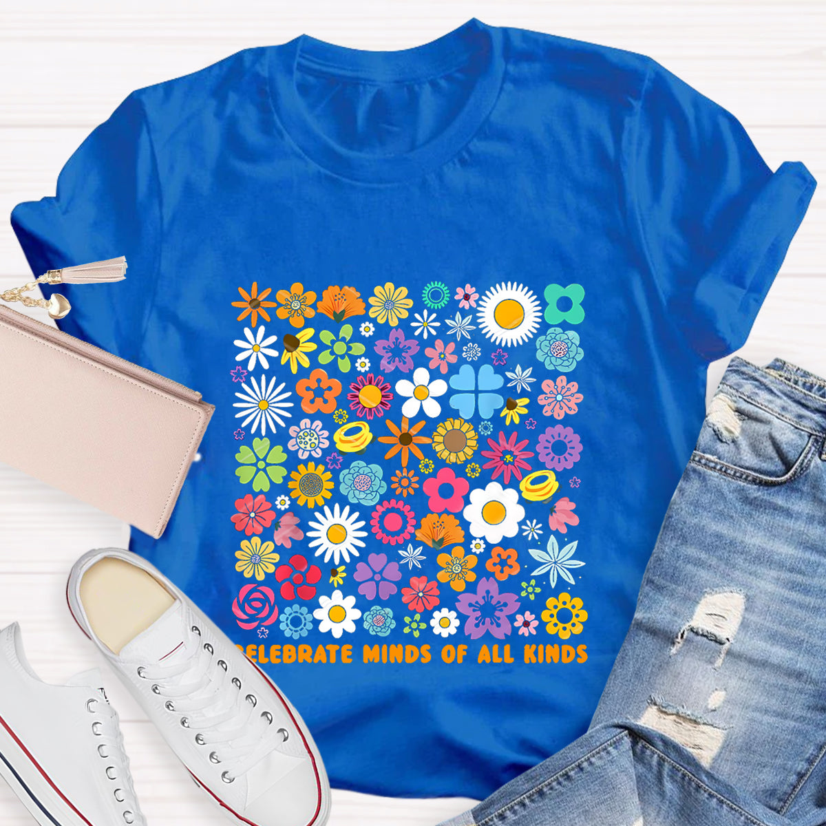 Colorful Flower Celebrate Minds of All Kinds T-Shirt