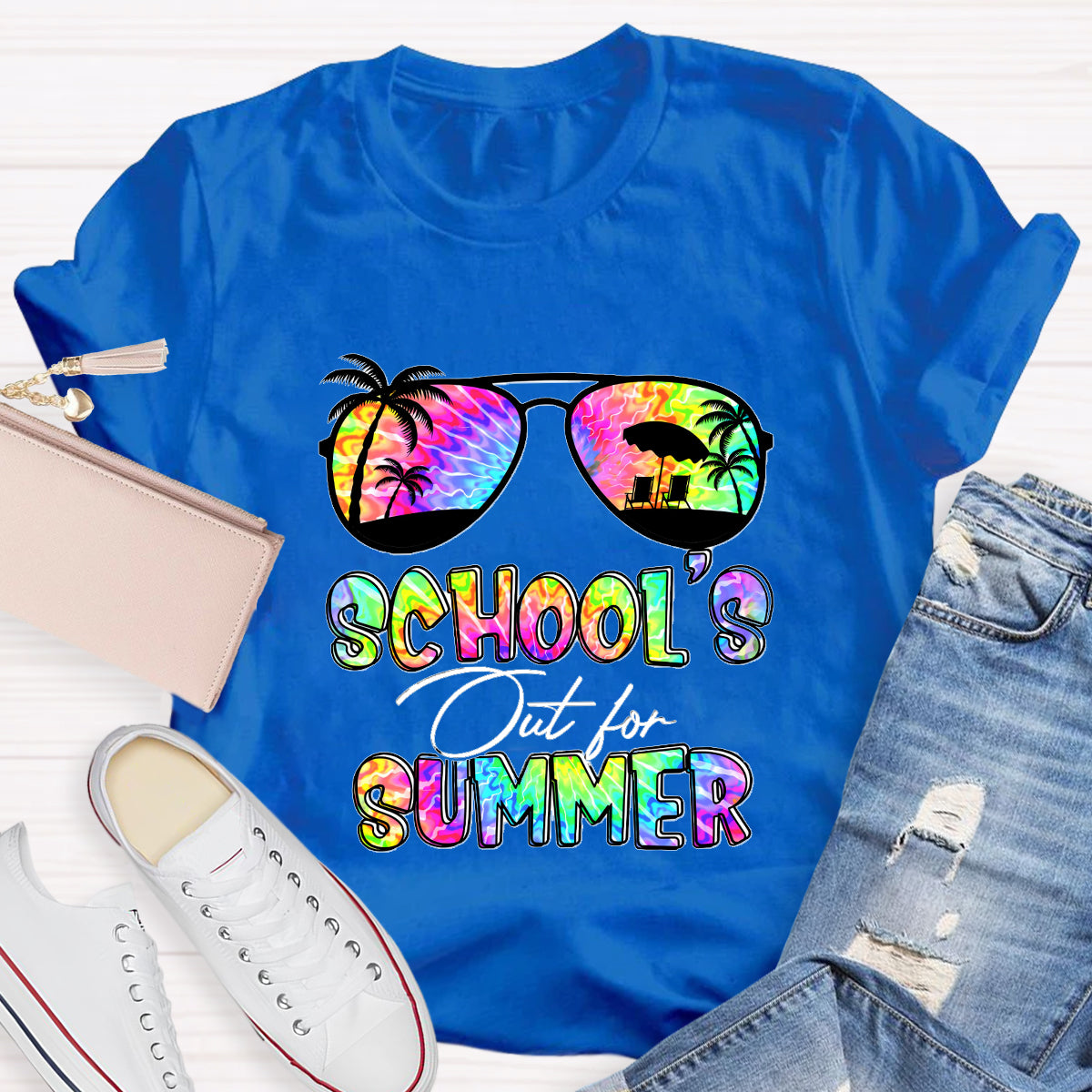 School's Out For Summer Colorful Beach Happy Summer T-Shirt