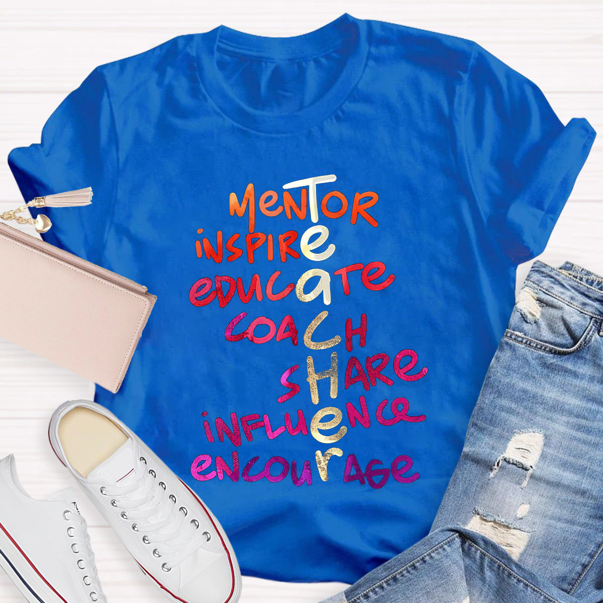Golden Letters Mentor Teacher T-Shirt