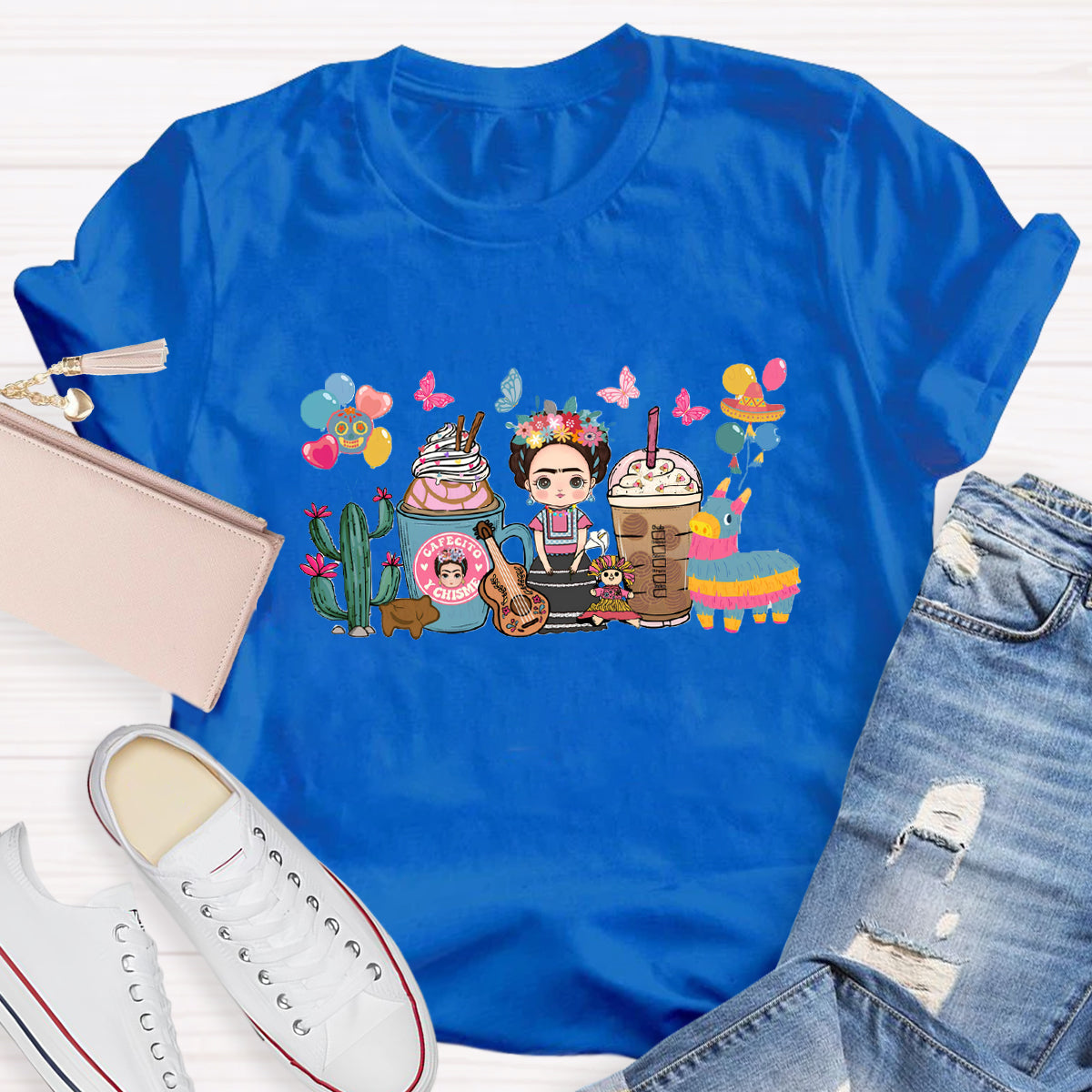 Spanish Teacher Coffee Butterfly T-Shirt