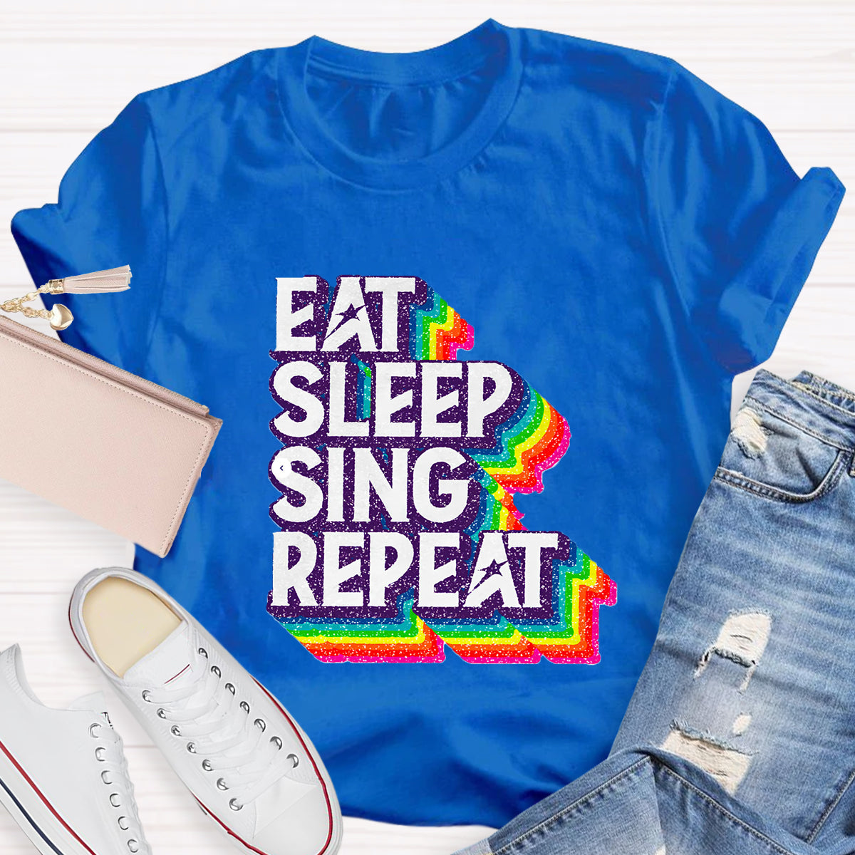 Eat Sleep Sing Repeat Teacher T-Shirt