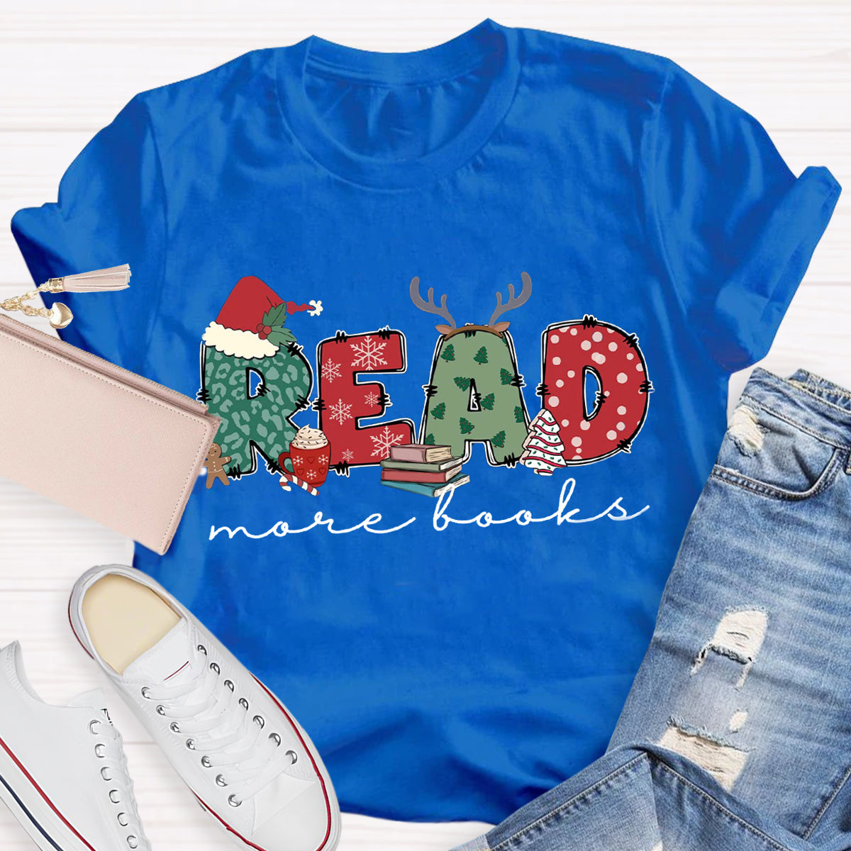 Read More Books Christmas Teacher T-Shirt