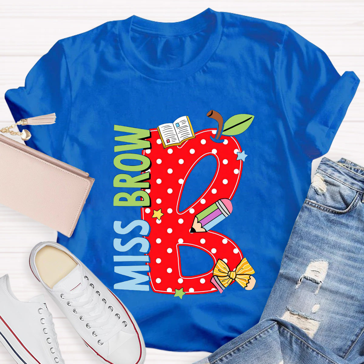 Personalized Name Book Teacher T-Shirt