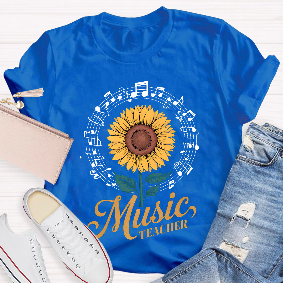 Music Teacher Sunflower Teacher T-Shirt