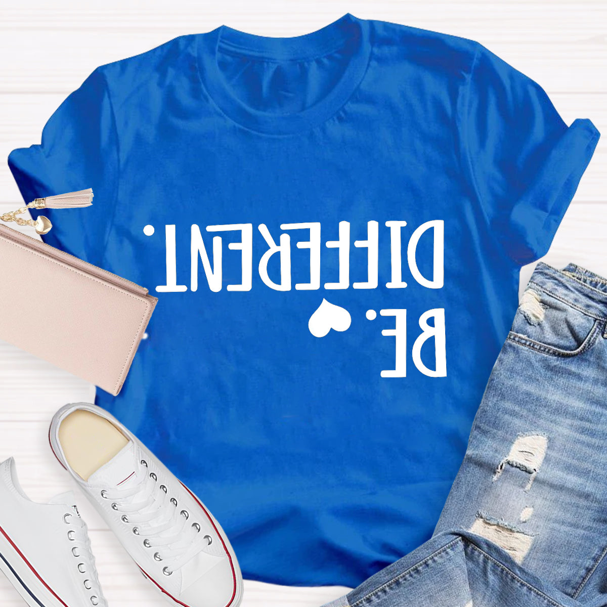 Be Different Text Reflection T-Shirt