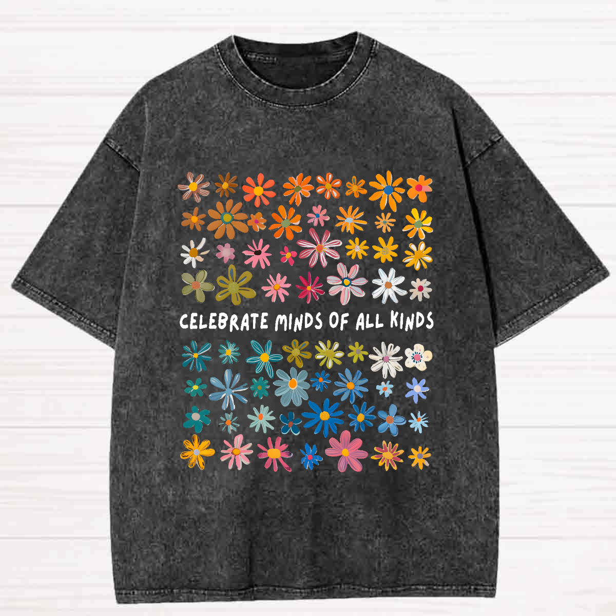 Celebrate Minds of All Kinds Floral Washed T-shirt