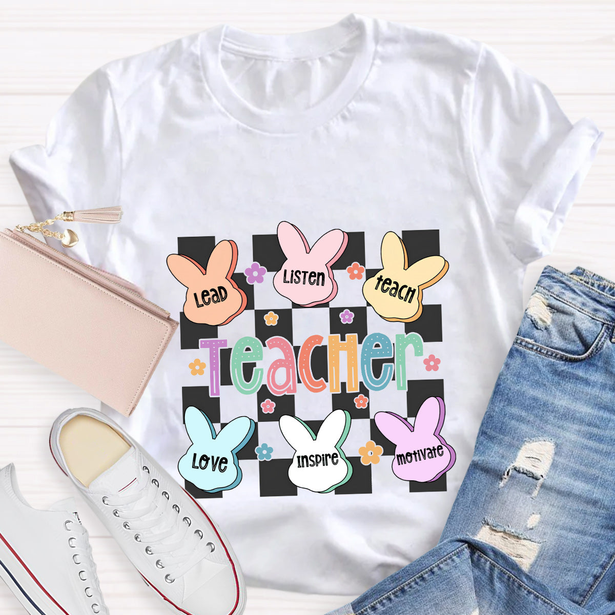 Teacher Of The Sweetest Bunnies Teacher T-Shirt