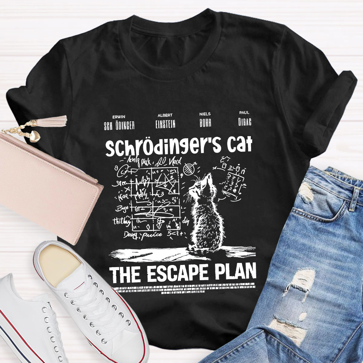 Schrödinger's Cat Escape Plan Math Teacher T-Shirt