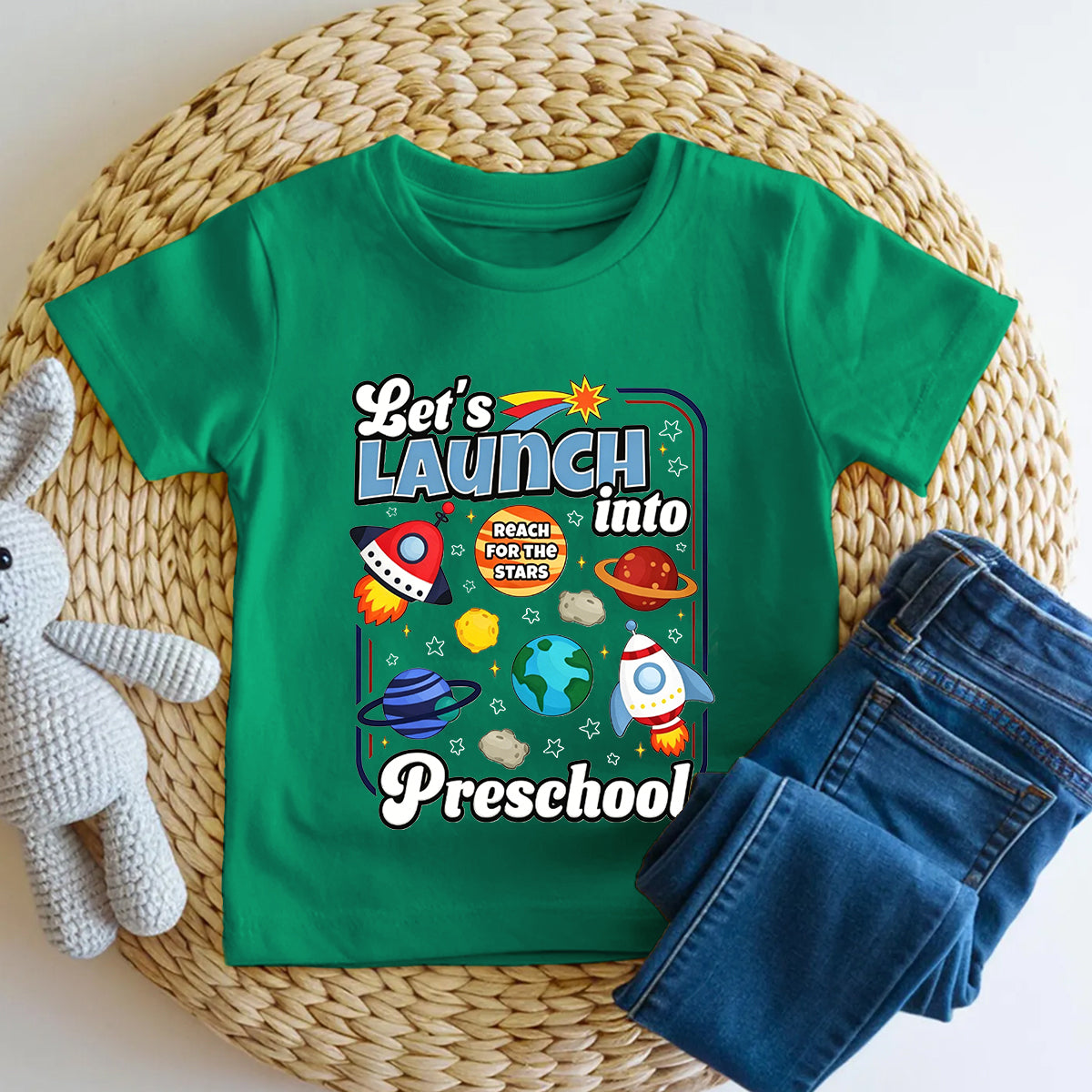 Personalized Grade Let'S Launch Into Preschool Toddler T-shirts