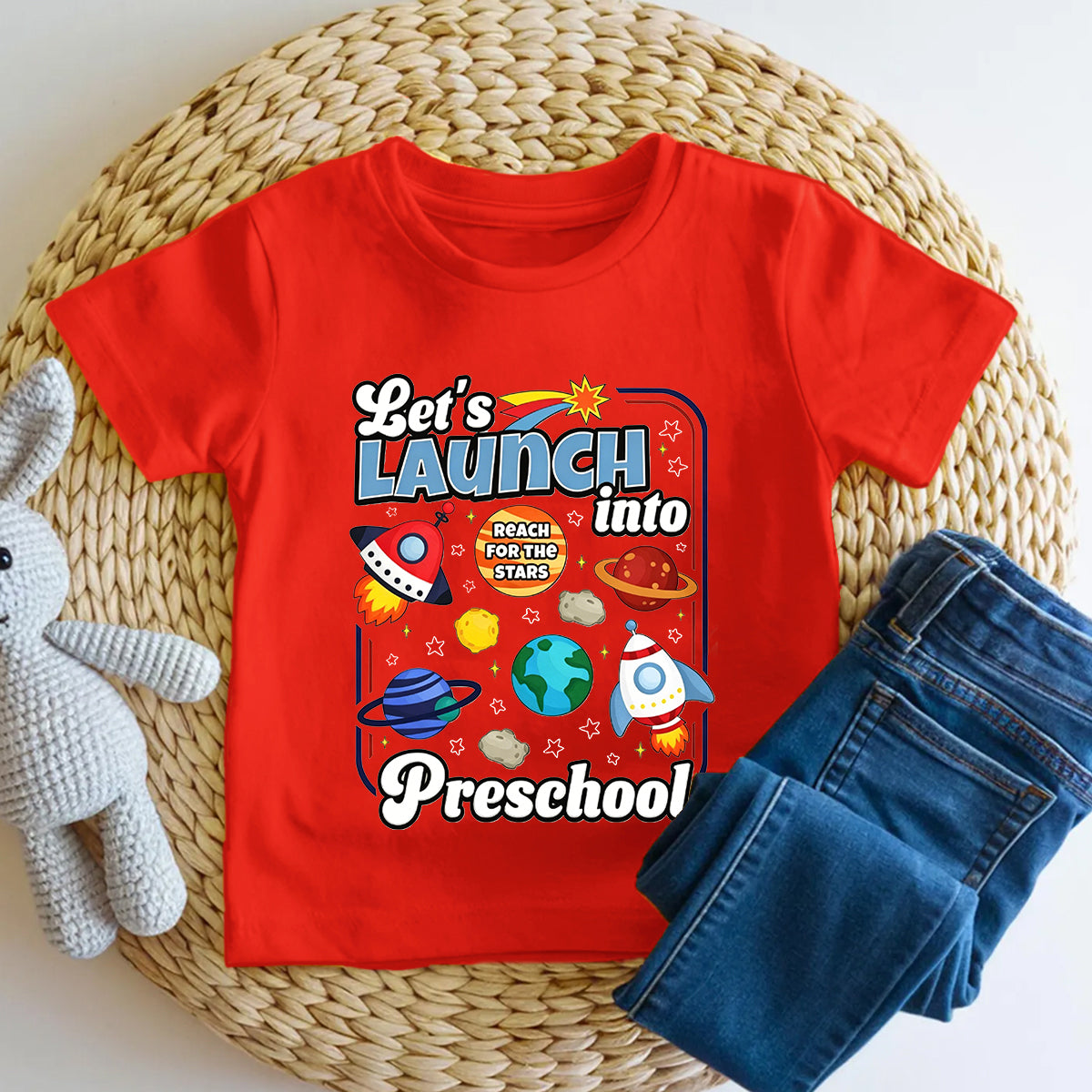 Personalized Grade Let'S Launch Into Preschool Toddler T-shirts