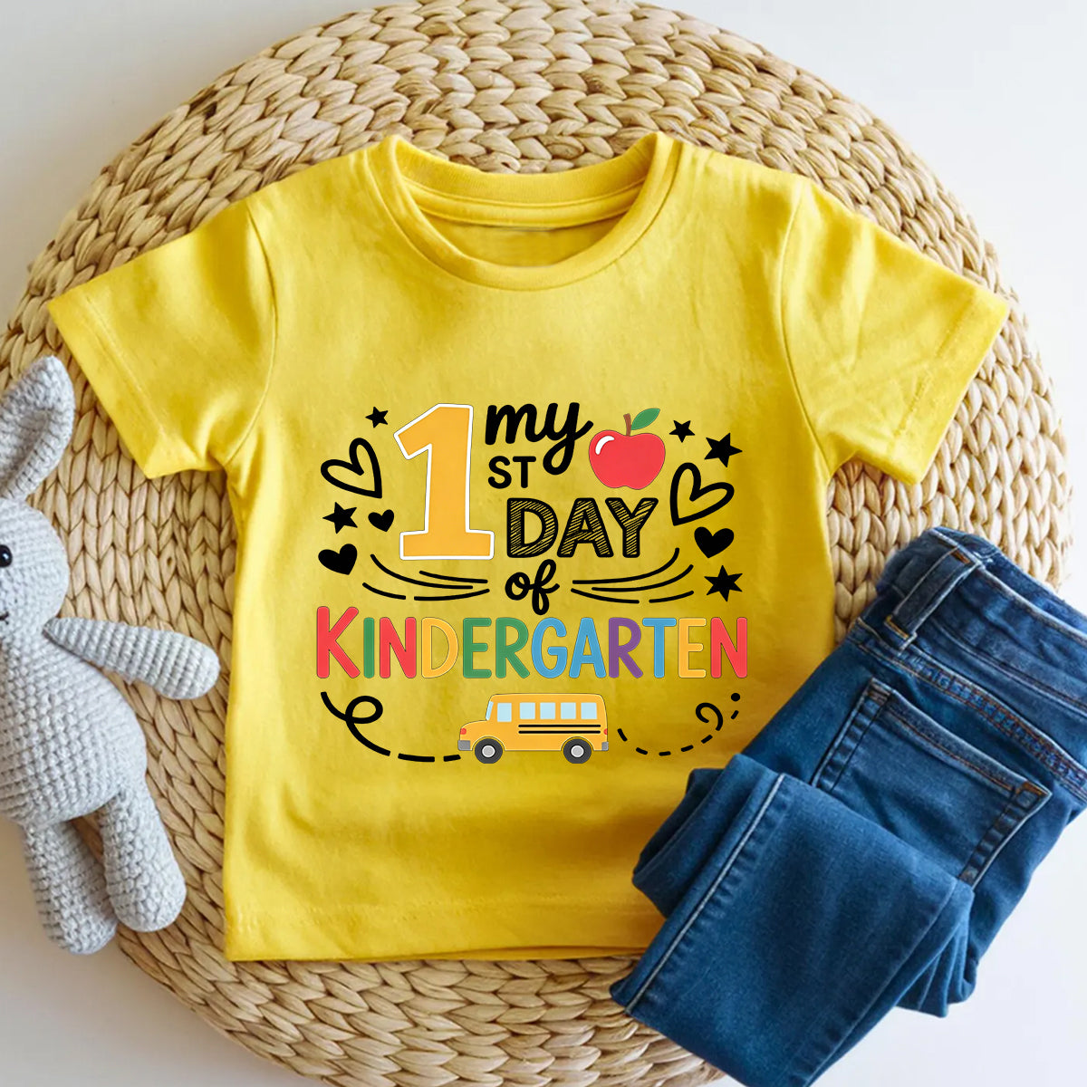 Personalized Grade My 1st Day Of Kindergarten Toddler T-shirts