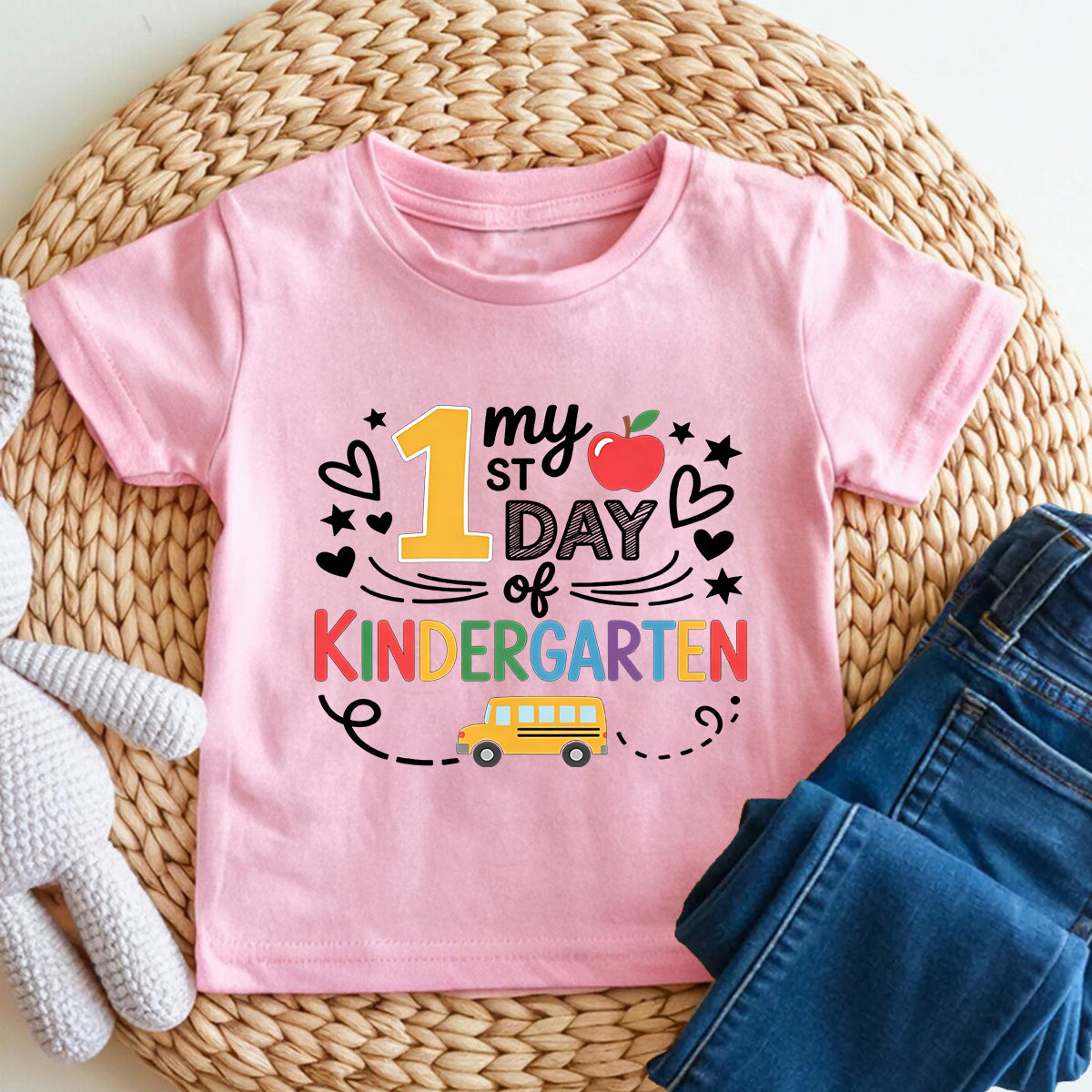 Personalized Grade My 1st Day Of Kindergarten Toddler T-shirts