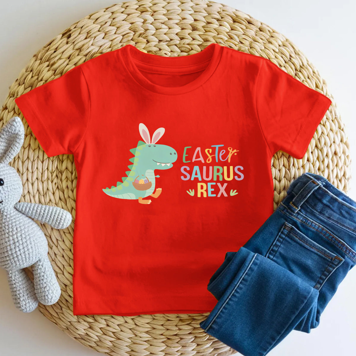Easter Saurus Rex Easter Dinosaur  Toddler T-shirts