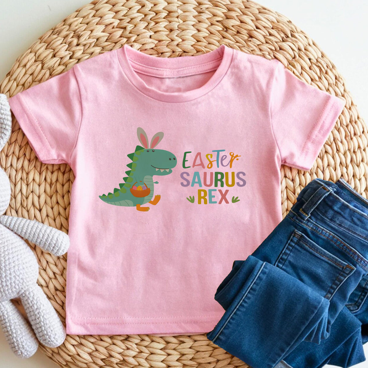 Easter Saurus Rex Easter Dinosaur  Toddler T-shirts