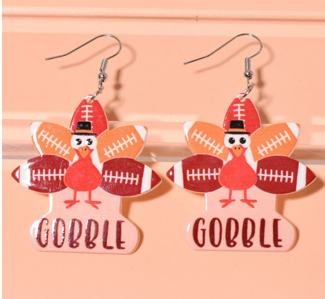 Thanksgiving Turkey Acrylic Earrings