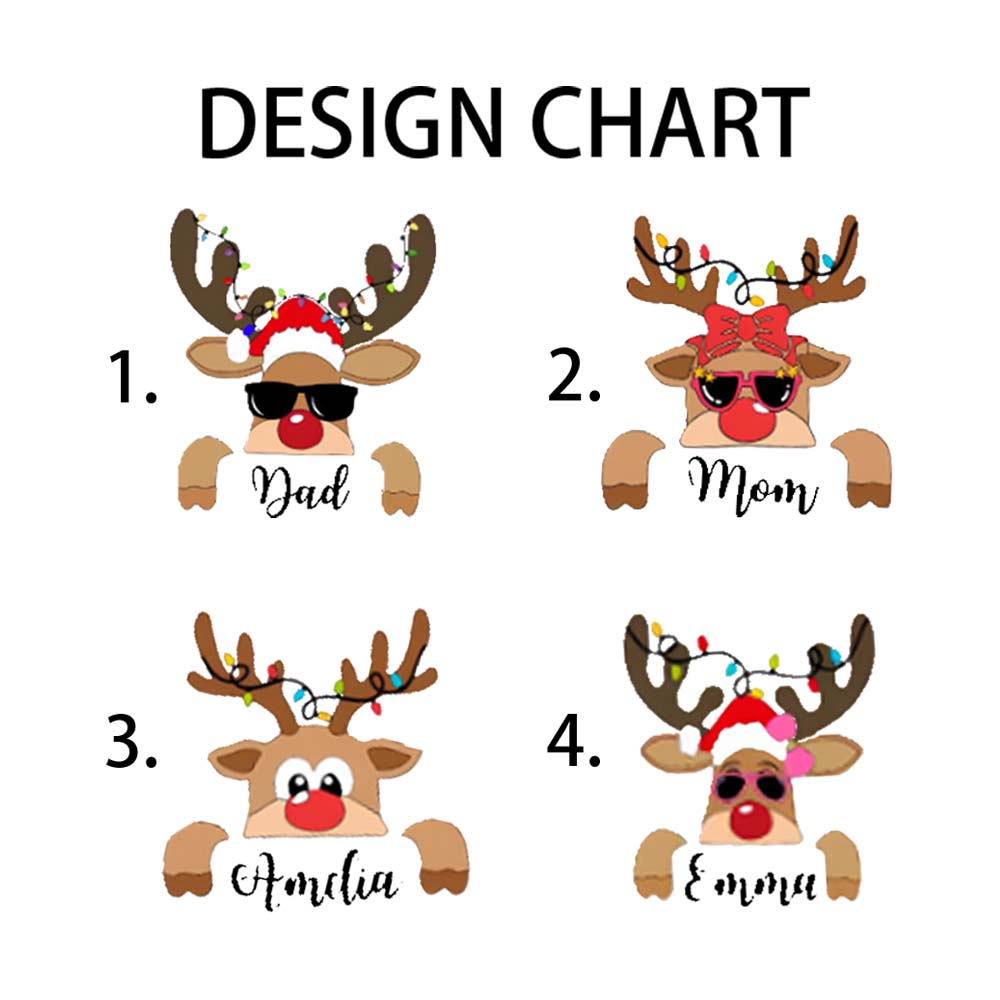 Personalized Name And Design Christmas Elk And Bow Christmas T-shirt