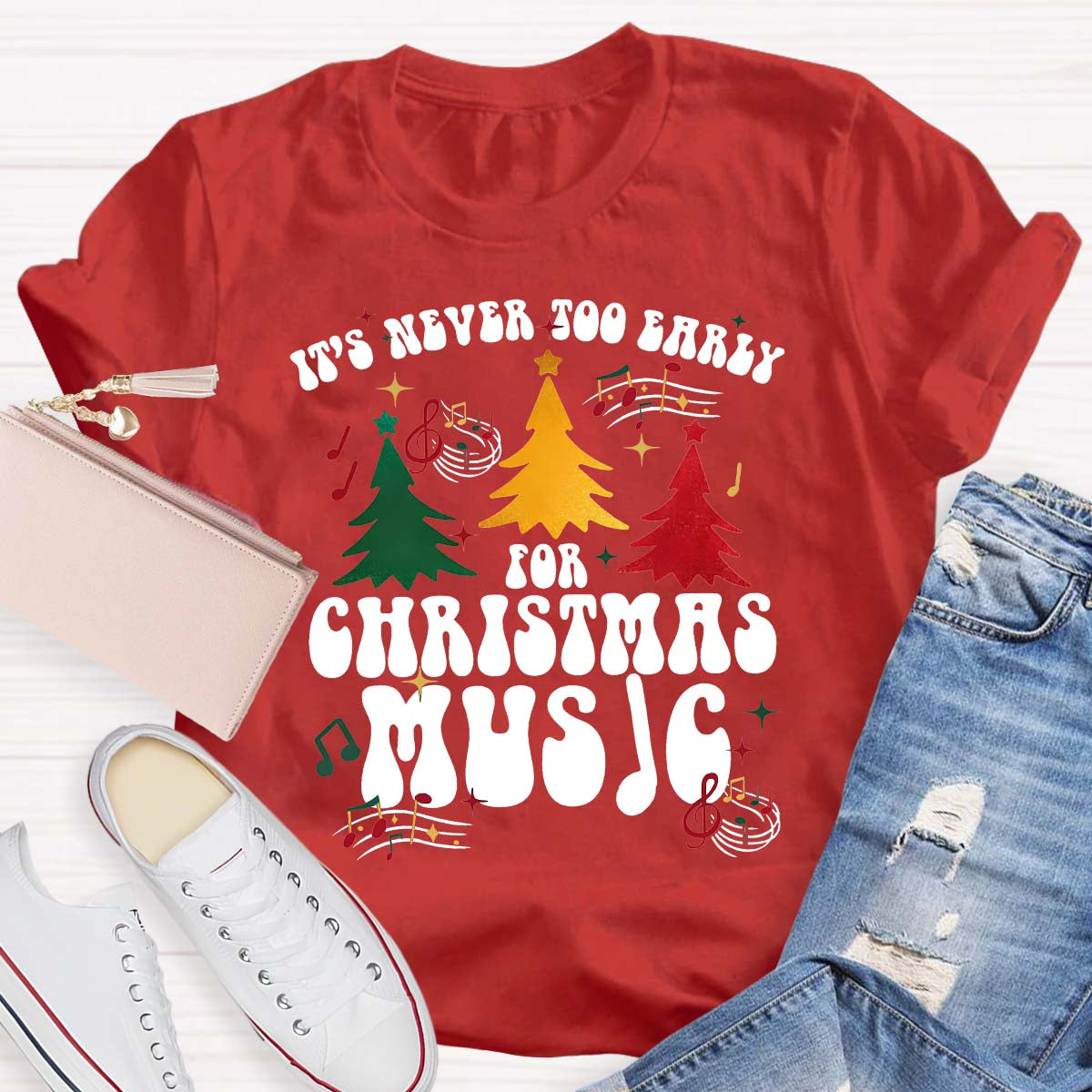 It'S Never To Early For Christmas Music Christmas Tree T-shirt