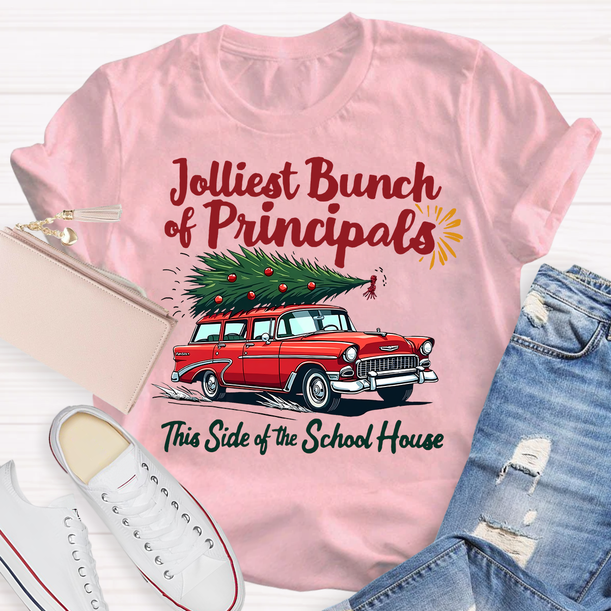 Jolliest Bunch Of Principals This Side Of The School House Christmas T-shirt