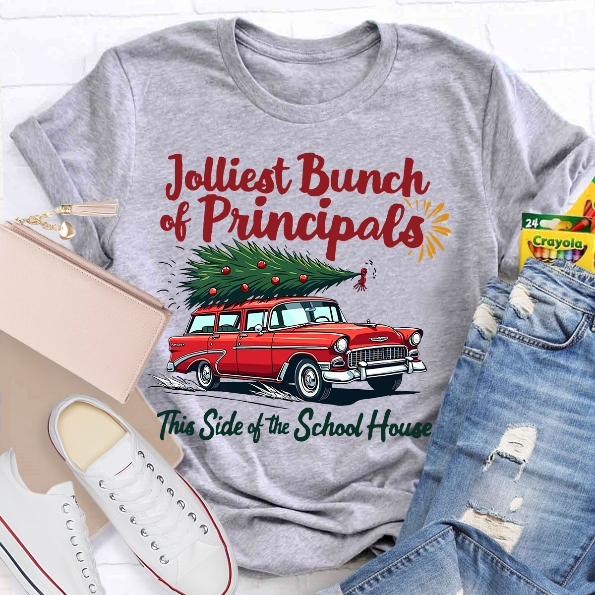 Jolliest Bunch Of Principals This Side Of The School House Christmas T-shirt