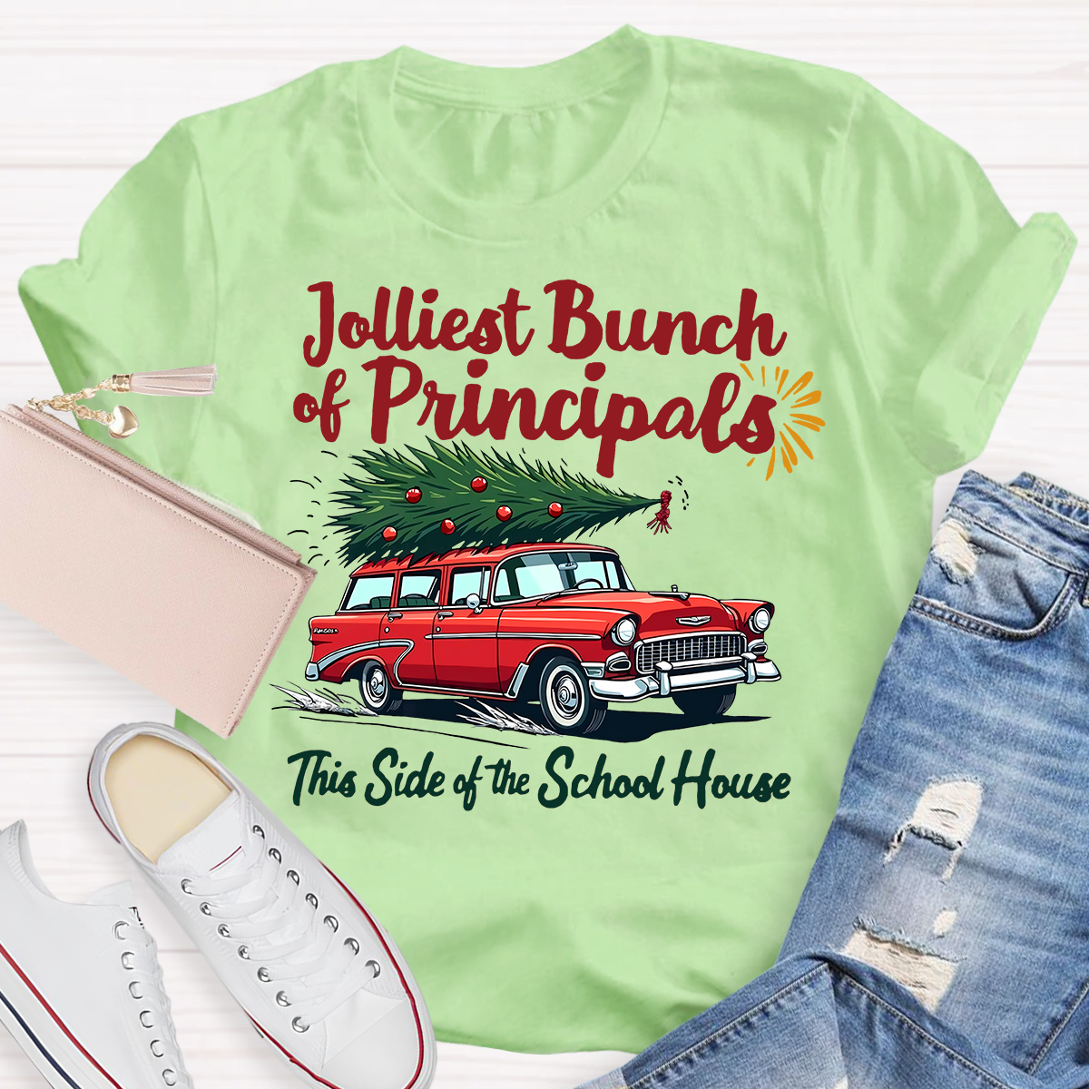 Jolliest Bunch Of Principals This Side Of The School House Christmas T-shirt