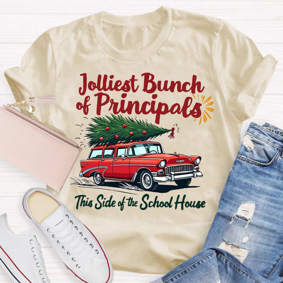 Jolliest Bunch Of Principals This Side Of The School House Christmas T-shirt