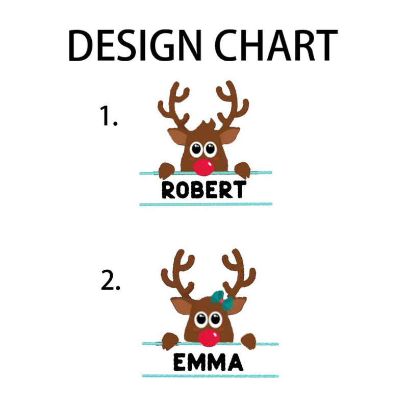 Personalized Name And Design Bow And Christmas Elk Toddler T-Shirts