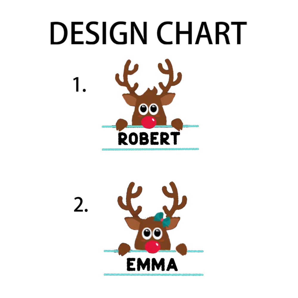 Personalized Name And Design Bow And Christmas Elk Christmas T-shirt