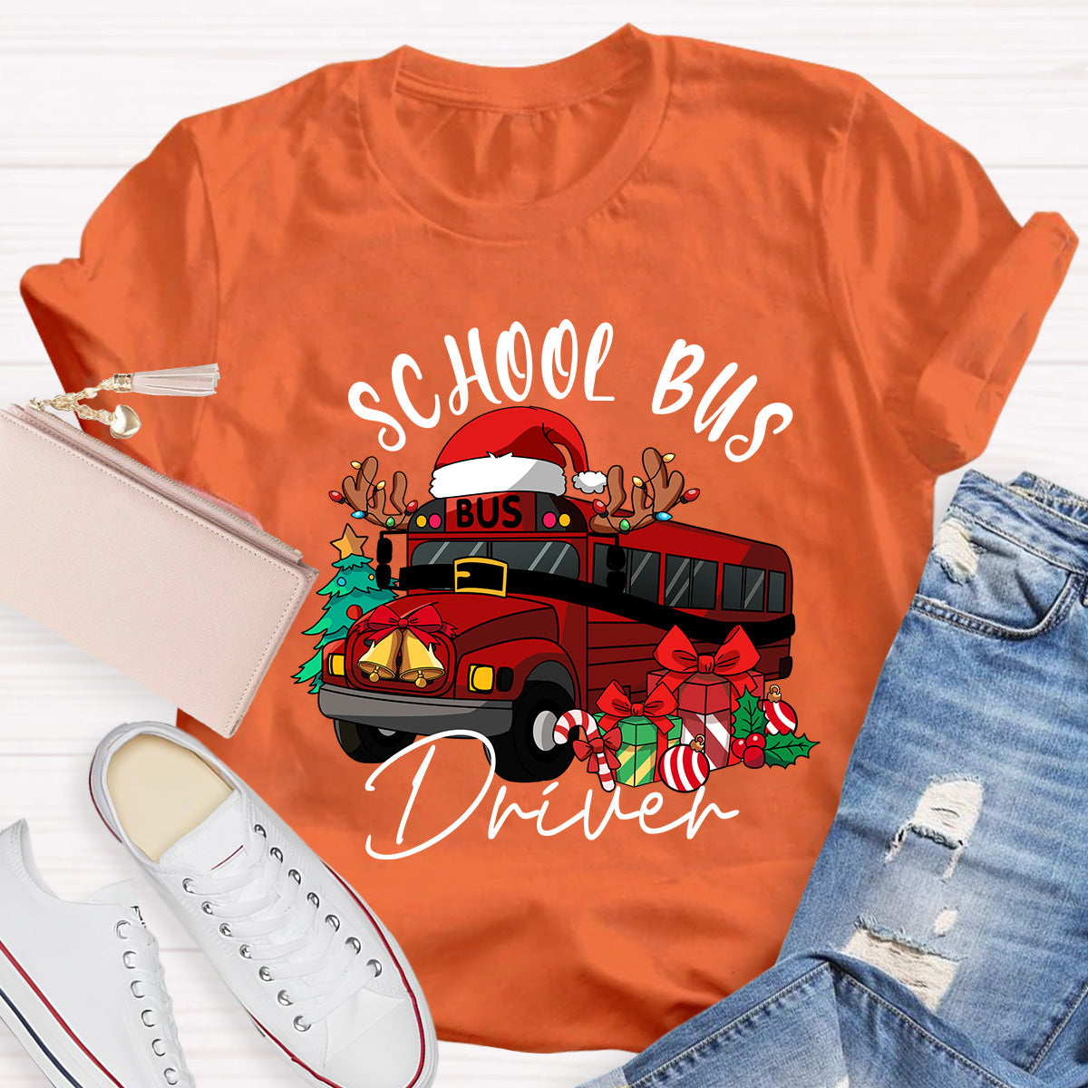 School Bus Driver Christmas School Bus Christmas Vibes T-shirt