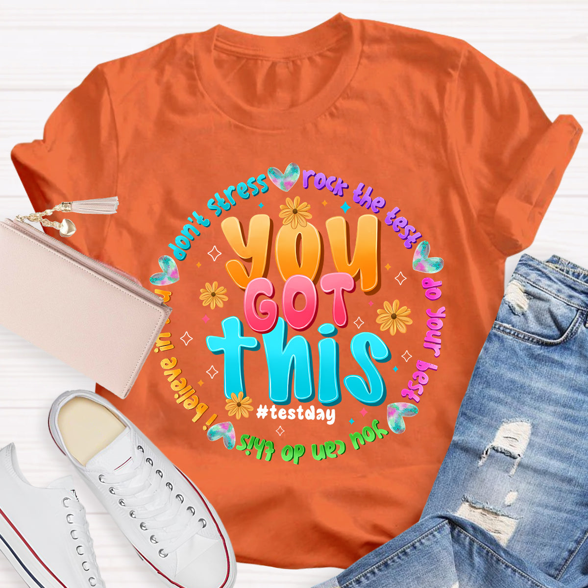 You Got This Test Day Don'T Stress Rock The Test Do Your Best Teacher T-shirt