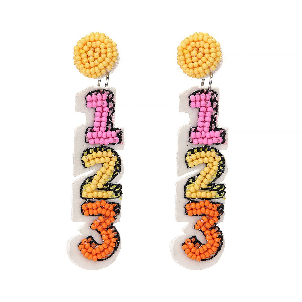 Teacher'S Creative Hand-Woven Abc Earrings