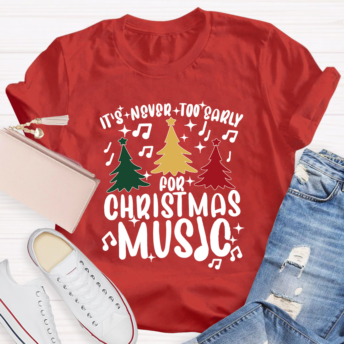 It's Never Too Early for Christmas Music Teacher T-Shirt