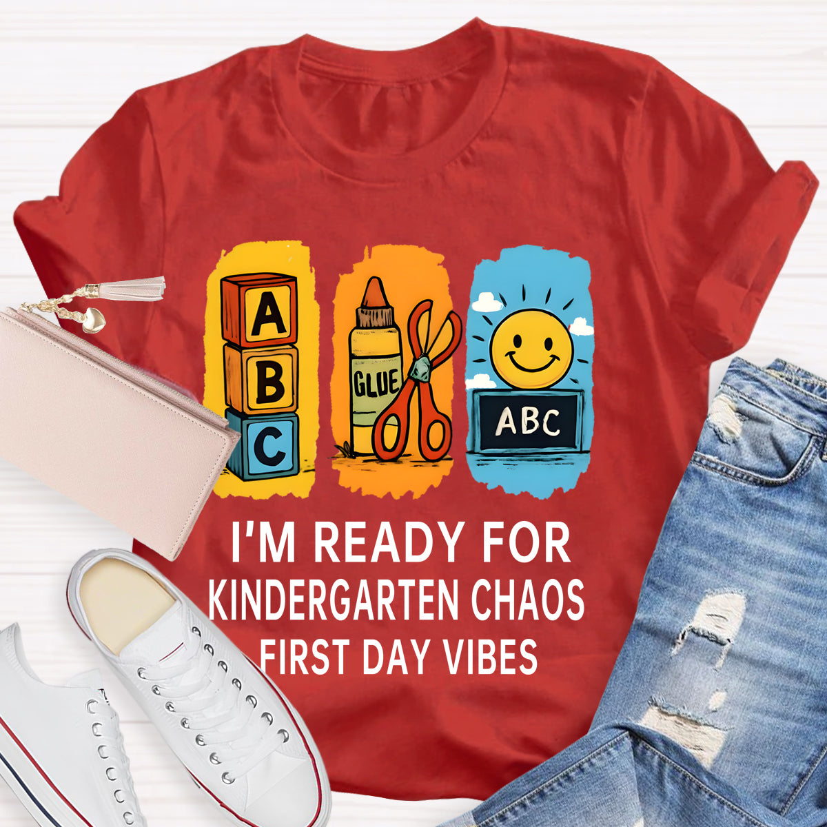 Personalized Grade I'm Ready For Kindergarten Chaos First Day Vines T-shirt