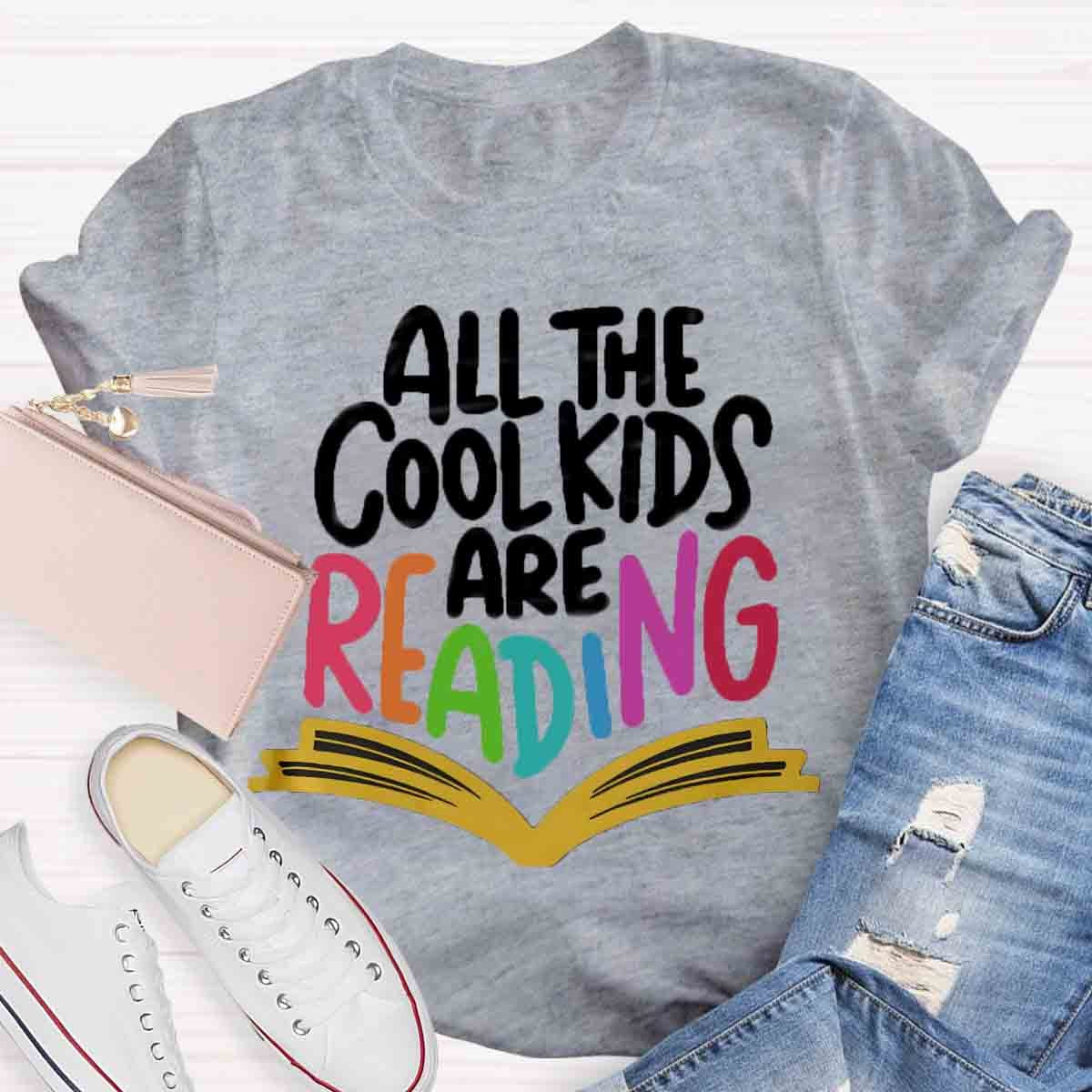 All The Cool Kids Are Reading Print T-Shirt