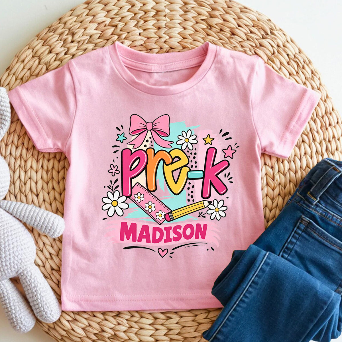 Personalized Name And Grade My Pre-K Journey Starts Today Toddler T-shirts
