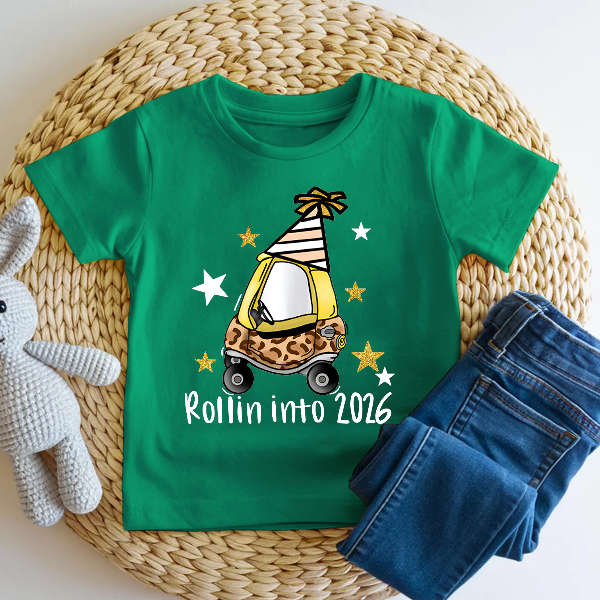 Rollin Into 2026 Christmas Cars And Stars Toddler T-shirts