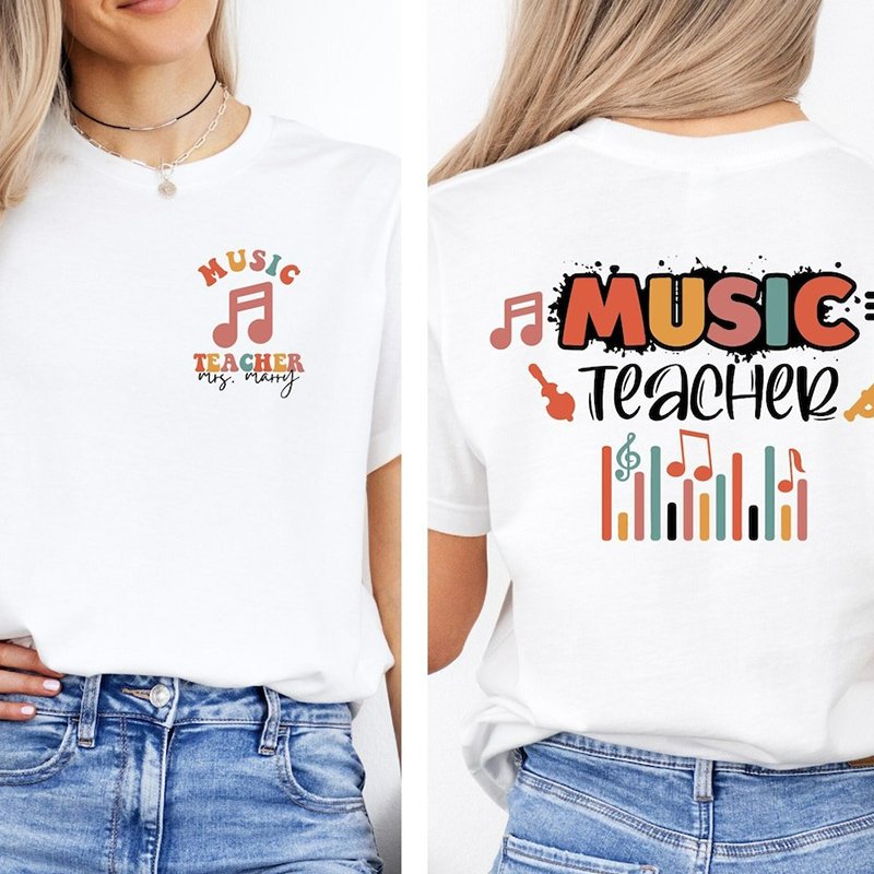 Personalized Music Teachers Name  Music Class T-shirt